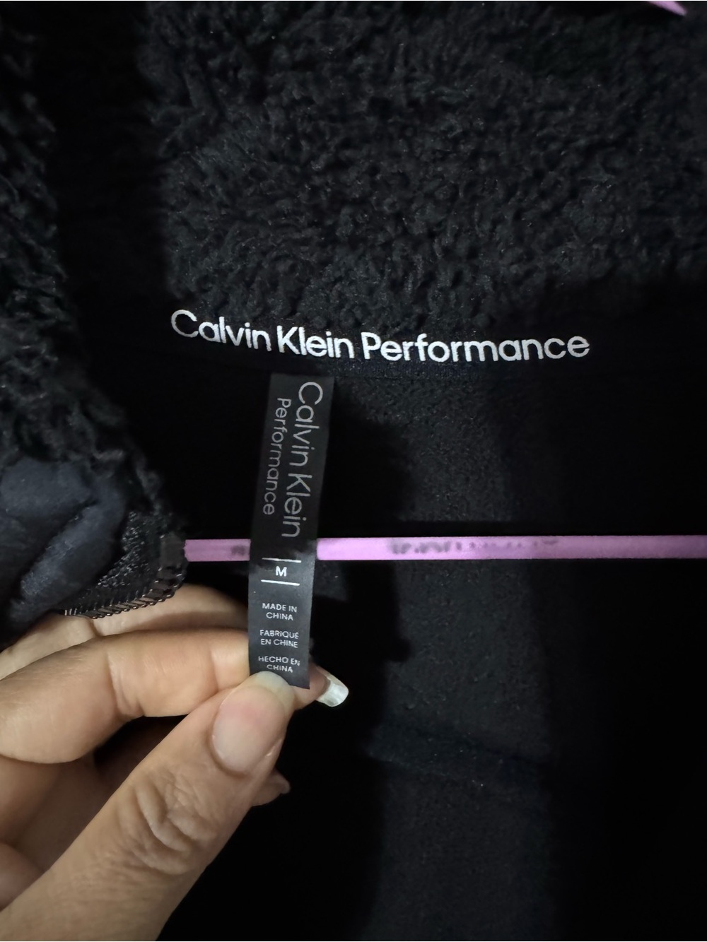 Calvin Klein Performance Black Sherpa Zip Jacket - Picture 4 of 4